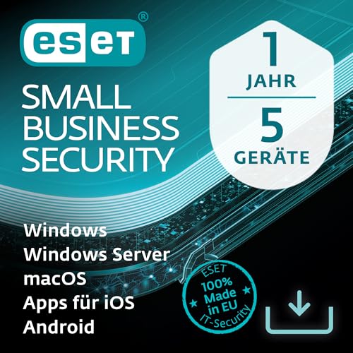 ESET Small Business Security | 5 Geräte | 1 Jahr | Virenschutz, sicheres Banking, sicheres Surfen, Password Manager, VPN, Secure Data, Safe Server | Aktivierungsschlüssel per E-Mail von ESET