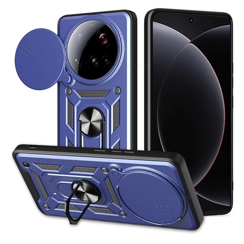 ESHUYI® Hülle für Xiaomi 15 Ultra mit Slide Camera Cover [Kameraschutz] [Ring Ständer] [Case Kompatibel Mit Magnetischer Autohalterung] Stoßfeste Handyhülle, Blau von ESHUYI