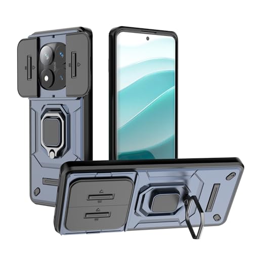 ESHUYI® Hülle für Xiaomi Redmi Note 14 Pro 5G mit Slide Camera Cover [Kameraschutz] [Ring Ständer] [Case Kompatibel Mit Magnetischer Autohalterung] Stoßfeste Handyhülle, Blau von ESHUYI