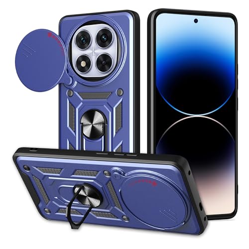 ESHUYI® Hülle für Xiaomi Redmi Note 14 Pro Plus(Pro+) 5G mit Slide Camera Cover [Kameraschutz] [Ring Ständer] [Case Kompatibel Mit Magnetischer Autohalterung] Stoßfeste Handyhülle, Blau von ESHUYI