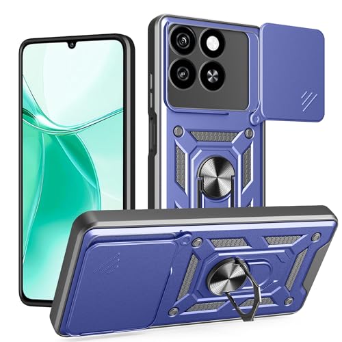 ESHUYI® Hülle für ZTE Blade A55/Blade A35 mit Slide Camera Cover [Kameraschutz] [Ring Ständer] [Case Kompatibel Mit Magnetischer Autohalterung] Stoßfeste Handyhülle, Blau von ESHUYI