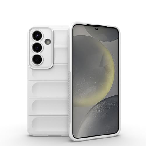 ESHUYI® Liquid Silicone Hülle für Samsung Galaxy S25 mit Antibakteriellem Schutz und Kratzfestes weichem Mikrofaserfutter, Rundumschutz Stoßfeste Handyhülle Case, Weiß von ESHUYI