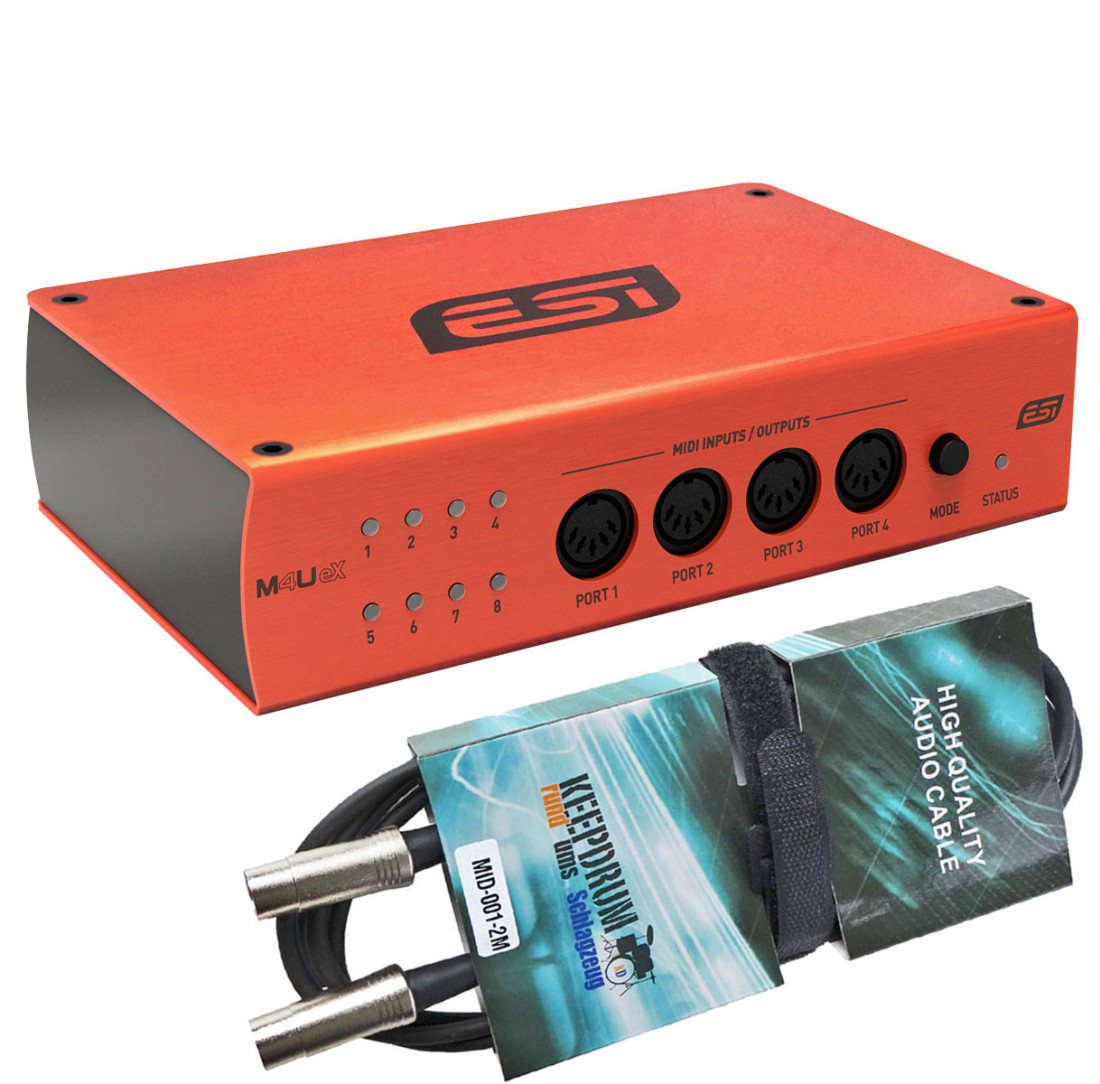 ESI -Audiotechnik ESI M4U eX USB 3.0 MIDI-Interface + MIDI-Kabel Digitales Aufnahmegerät von ESI -Audiotechnik