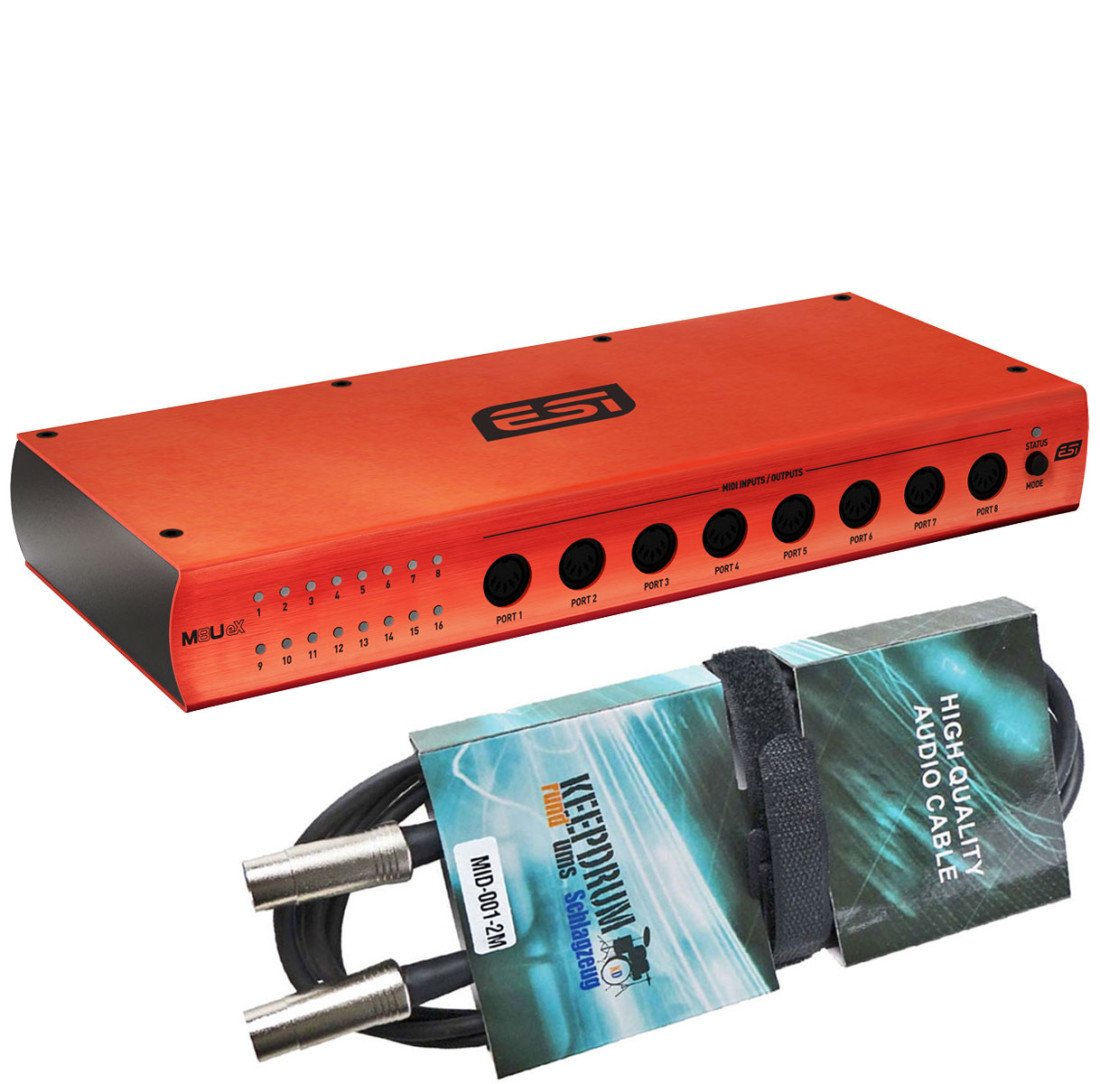 ESI -Audiotechnik ESI M8U eX USB 3.0 MIDI-Interface + MIDI Kabel Digitales Aufnahmegerät von ESI -Audiotechnik