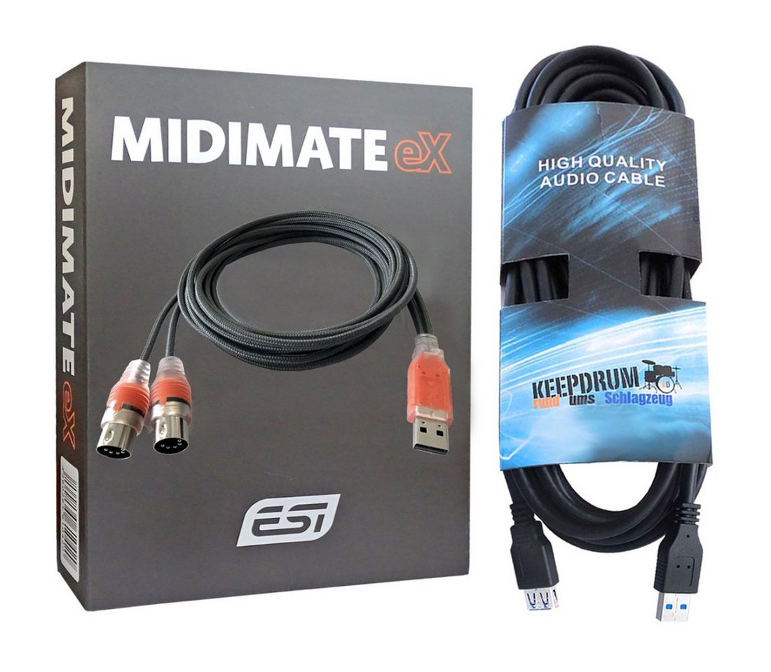 ESI -Audiotechnik ESI MIDIMATE eX USB Interface Kabel + USB -Kabel Digitales Aufnahmegerät von ESI -Audiotechnik