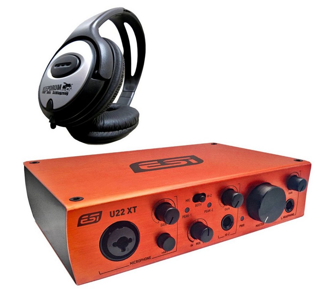 ESI ESI U22 XT 2-Kanal USB-Audio-Interface mit Kopfhörer Digitales Aufnahmegerät von ESI