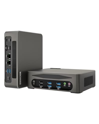 ESIMOER Mini PC Win11 Pro, Mini Desktop PC, Core i7-1255U, 64GB DDR5 1TB SSD 2TB HDD, HD DP Typ-C 8K Dreifach Display, 2 x USB 2.0, 6 x USB 3.2, Dual 2.5G RJ45 LAN, WIFI6, BT5.2 ESIMOER Mini PC Win11 Pro, Mini Desktop PC, Core i7-1255U, 64GB DDR5 1TB SSD 2TB HDD, HD DP Typ-C 8K Dreifach Display, 2 x USB 2.0, 6 x USB 3.2, Dual 2.5G RJ45 LAN, WIFI6, BT5.2 von ESIMOER