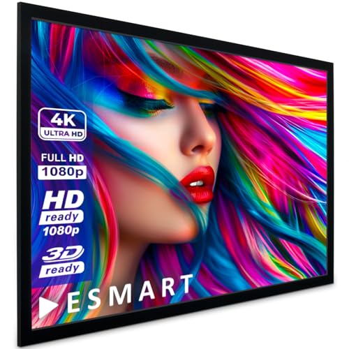 ESMART Economy EXF Rahmen-Leinwand [Größenauswahl] 200 x 113 cm (90") | Format 16:9 | Heimkino Beamer Projektionsleinwand Rahmen Leinwand LCD LED von ESMART