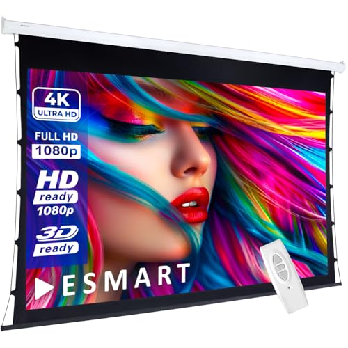 ESMART Economy EXT Tension-Leinwand 296 cm Bild 240 x 135 cm (108) | Format 16.9 | Programmierbare Fernbedienung | Vollmaskierung | Heimkino Elektrische Beamer Projektionsleinwand Motor Tension von ESMART