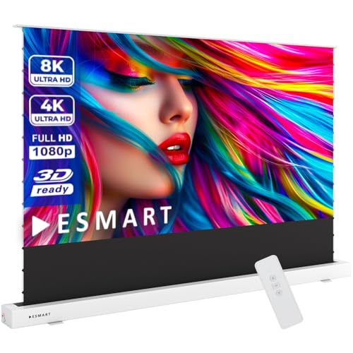 ESMART Expert FSX-ALR BlackGrid Tension Leinwand 266 x 149 cm (120") 16:9 | Motor Projektionsleinwand Fernbedienung Heimkino Hochkontrast Beamer Weiß von ESMART