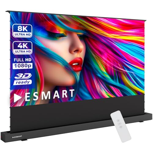 ESMART Expert FSX ALR CBSP Tension Leinwand 287 cm Bild 266 x 149 cm (120") 16:9 | Funk Fernbedienung | Heimkino bodenstehende Hochkontrast Beamer Projektionsleinwand Motor - Schwarz von ESMART