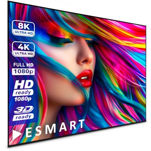 ESMART Expert UKD Akustik Rahmen-Leinwand [Größenauswahl] 295 x 165 cm (133") 16:9 | Heimkino Beamer Projektionsleinwand Rahmen Leinwand LCD LED von ESMART