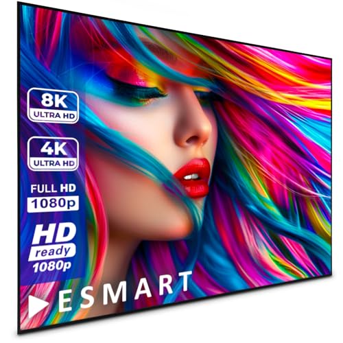 ESMART Expert UKD Tageslicht-Rahmen-Leinwand GRAU [Größenauswahl] 203 x 114 cm (92") 16:9 | Heimkino Beamer Projektionsleinwand Rahmen Leinwand LCD LED von ESMART