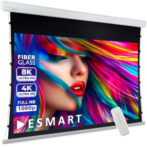 ESMART Expert XTR Tageslicht Tension-Leinwand GRAU 363 cm Bild 332 x 187 cm (150") 16:9 | Fernbedienung | Heimkino elektrische Beamer Projektionsleinwand LCD LED von ESMART