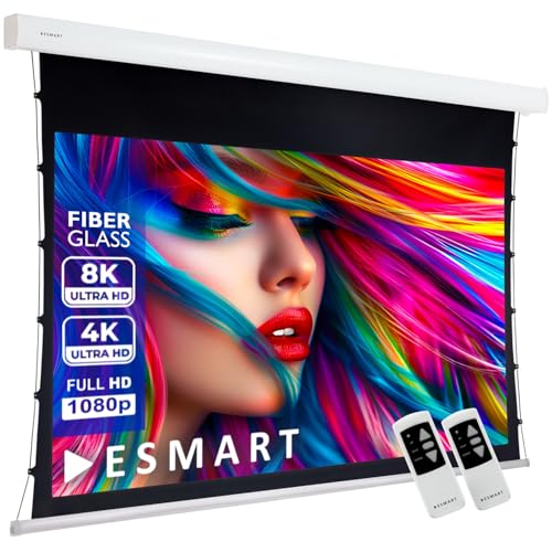 ESMART Expert XTS Tageslicht-Tension-Leinwand Grau 302 cm Bild 266 x 149 cm (120") 16:9 | Fernbedienung | Heimkino elektrische Beamer Projektionsleinwand Motor Tension Leinwand von ESMART