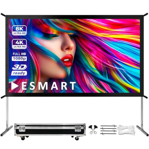 ESMART Professional MIMOBI Faltrahmen-Beamer-Leinwand [Größenauswahl] 443 x 249 cm (200") 16:9 | Heimkino Beamer Projektionsleinwand Outdoor Aluminium Rahmen Leinwand LCD LED von ESMART