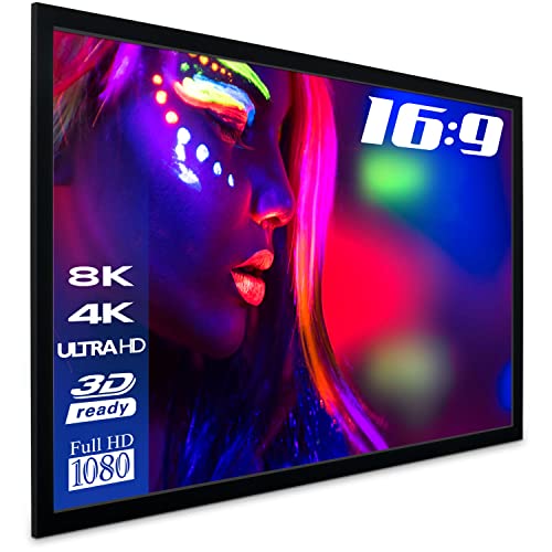 ESMART Professional MIRALE Akustik Rahmen-Leinwand [Größenauswahl] 244 x 137 cm (110") 16:9 | Heimkino Beamer Projektionsleinwand Rahmen Leinwand LCD LED von ESMART