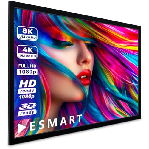 ESMART Professional MIRALE Akustik Rahmen-Leinwand [Größenauswahl] 332 x 187 cm (150") 16:9 | Heimkino Beamer Projektionsleinwand Rahmen Leinwand LCD LED von ESMART