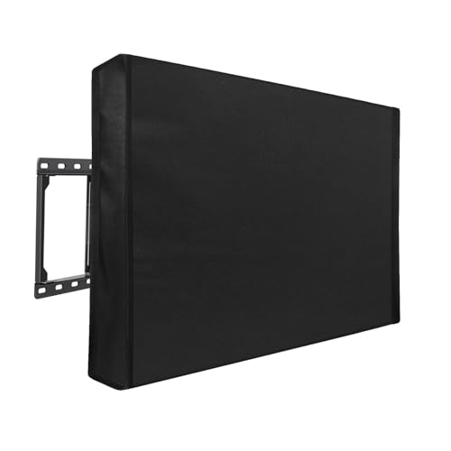 ESMENATZLS Outdoor-TV-Abdeckung, 600D, wasserdicht, wetterfest, für den Außenbereich, Flachbildschirm, 360°-Protektoren mit Tasche, Staubschutzhüllen (L x H x B): 132 x 83 x 12,7 cm von ESMENATZLS