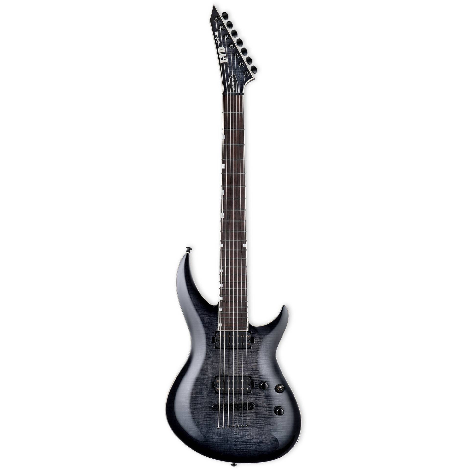 ESP LTD Deluxe H3-1007 Baritone See Thru Black Sunburst 7-String Electric Guitar with 27-inch Scale Length ESP LTD Deluxe H3-1007 Baritone See Thru Black Sunburst 7-String Electric Guitar with 27-inch Scale Length von ESP LTD