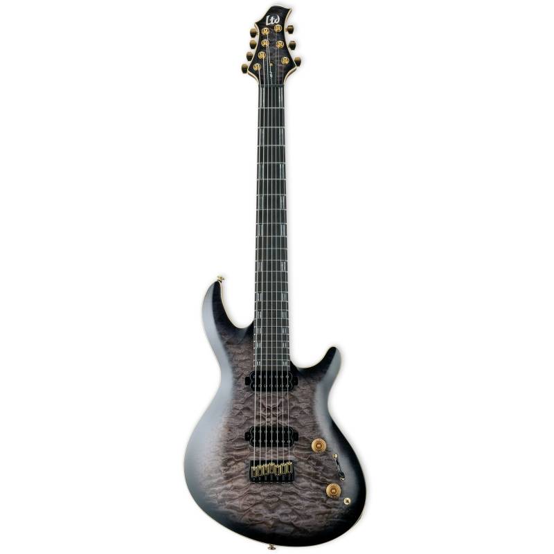 ESP LTD Javier Reyes Signature JR-7 QM Faded Blue Sunburst 7-String Electric Guitar with Case von ESP LTD