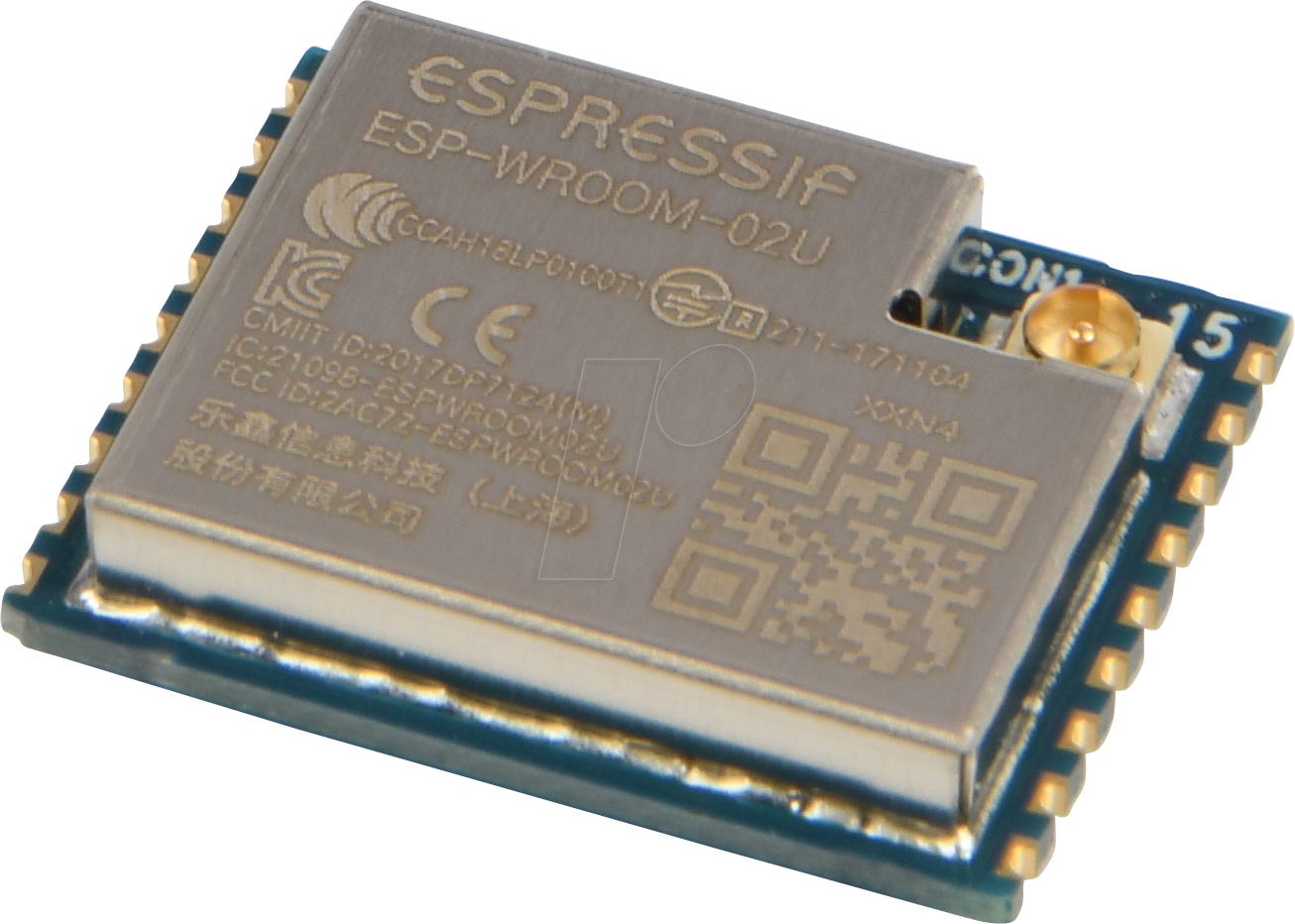 ESP-WROOM-02U-N4 - WiFi-Modul 802.11 2,4GHz, 75Mb/s von ESPRESSIF SYSTEMS