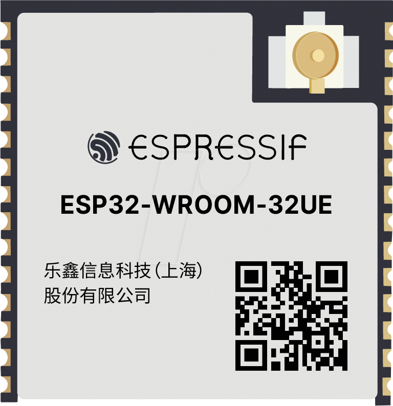 ESP32WROOM32UE - WIFI-SMD-Modul, ESP32-D0WD-V3, 4 MB SPI, 3,3 V, 18 x 19,2 x 3.1 von ESPRESSIF SYSTEMS