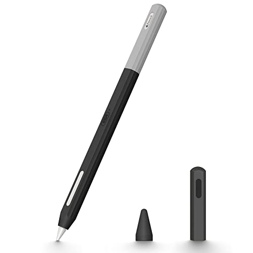 ESR Apple Pencil Hülle, kompatibel mit Apple Pencil 2. Generation, strapazierfähiges Silikon, kompatibel mit magnetischem Aufladen, ultraleichtes Apple Pencil Hülle, Schwarz von ESR