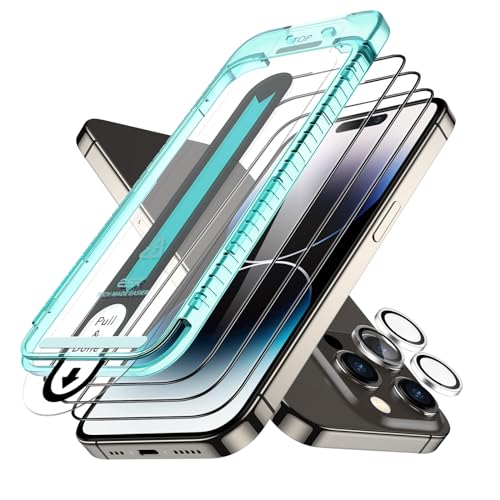 ESR Armorite Displayschutzfolien Set für iPhone 14 Pro, extrem robustes gehärtetes Glas, makellose Passform, 3 Stück mit 1 Satz einzelner Kamera Schutzfolien von ESR