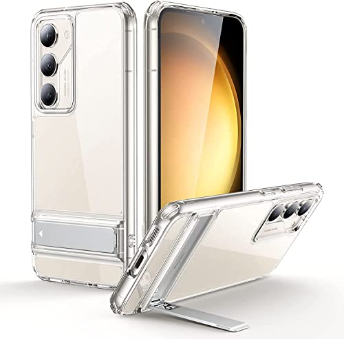 ESR Boost Ständer Hülle für Samsung Galaxy S23 Hülle, 3 Standmodi, Militärnorm Sturzschutz, unterstützt kabelloses Aufladen, dünne Handyhülle mit patentiertem Ständer, Klar von ESR