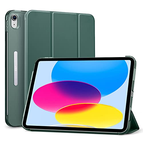 ESR Hülle für iPad 10 Generation hülle 2022, iPad 10 Case, 10,9 Zoll, Automatisches Ruhen und Wecken, Trifold Standhülle, leichte Harte Rückschale, Grün von ESR