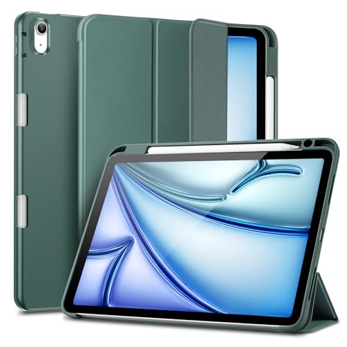 ESR für iPad Air 11 Zoll Hülle, iPad Air 6/5/4 Hülle (2024/2022/2020) mit stifthalter, 10,9 Zoll Case, Flexible Weiche Hülle, Rebound Serie, Dunkelgrün von ESR