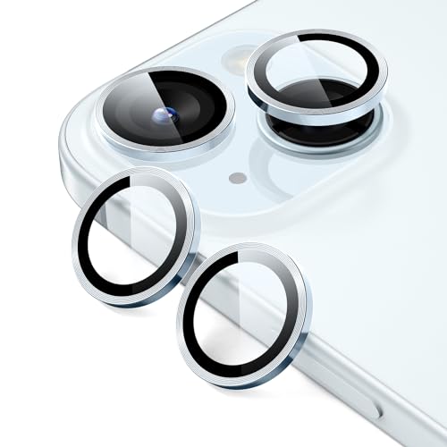 ESR Kamera Schutz für iPhone 15/15 Plus und iPhone 14/14 Plus, Armorite Einzel Linsen Schutzfolien, kratzfestes, ultradünnes gehärtetes Glas mit Aluminiumkante, Armorite-Serie, 2 Stück, HellBlau ESR Kamera Schutz für iPhone 15/15 Plus und iPhone 14/14 Plus, Armorite Einzel Linsen Schutzfolien, kratzfestes, ultradünnes gehärtetes Glas mit Aluminiumkante, Armorite-Serie, 2 Stück, HellBlau von ESR