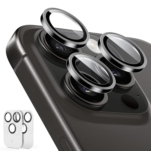 ESR Kamera Schutz für iPhone 15 Pro Max/15 Pro/14 Pro Max/14 Pro,Armorite Einzel Linsen Schutzfolien, kratzfestes, ultradünnes gehärtetes Glas mit Aluminiumkante, Armorite-Serie, 2 Stück, Schwarz ESR Kamera Schutz für iPhone 15 Pro Max/15 Pro/14 Pro Max/14 Pro,Armorite Einzel Linsen Schutzfolien, kratzfestes, ultradünnes gehärtetes Glas mit Aluminiumkante, Armorite-Serie, 2 Stück, Schwarz von ESR