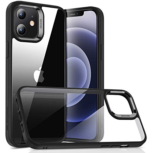 ESR Klar Hybrid Hülle Kompatibel mit iPhone 12 Mini Klar Schwarz Rahmen von ESR