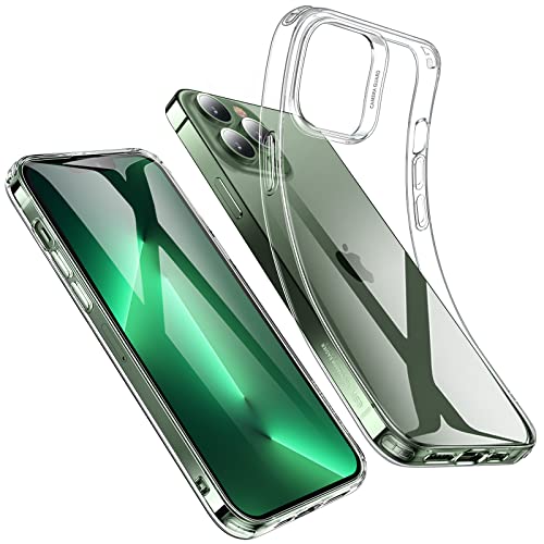 ESR Klare Silikon Hülle Kompatibel mit iPhone 13 Pro Hülle, Dünne Handyhülle, Kristallklare Schocksichere Schutzhülle, Transparentes Vergilbungsresistentes TPU, Klar von ESR