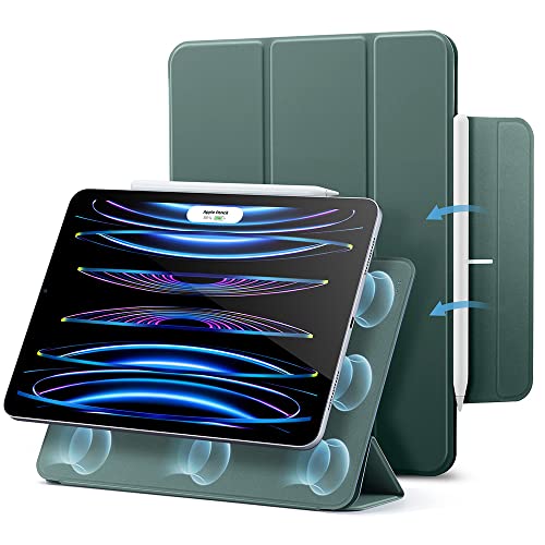 ESR für iPad Pro 11 Hülle Magnetisch, iPad Pro 11 Case (2022/2021/2020, 4./3./2. Generation), Praktische Magnetanhaftung, Unterstützt Pencil 2, 11 Zoll Rebound Magnetisch Hülle, Waldgrün von ESR