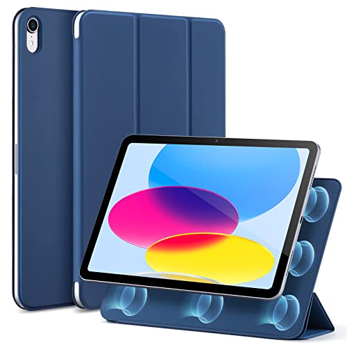 ESR Rebound magnetische Hülle Kompatibel mit iPad 10. Generation 2022, 10,9 Zoll, Praktische Magnetbefestigung, Two Way Trifold Ständer, Leichter Schutz, Auto Ruhen/Wecken, Marineblau von ESR