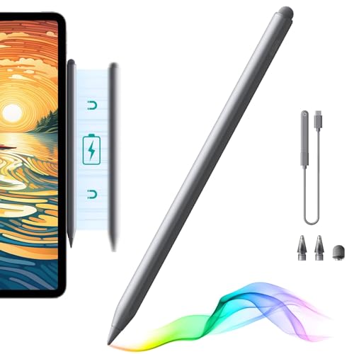 ESR Stylus Stift für iPad, magnetischer iPad Pencil 2. Generation zum kabellosen Laden, mit Neigungsempfindlichkeit und Palm-Ablehnung für Apple iPad Pro 12.9/11, iPad Air 5/4 und iPad Mini 6, Grau von ESR