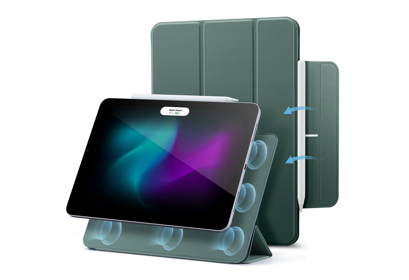 ESR Tablet-Hülle Rebound Magnetic Case 28 cm (11 Zoll), starke Magnetbefestigung, dreifach klappbarer Ständer von ESR