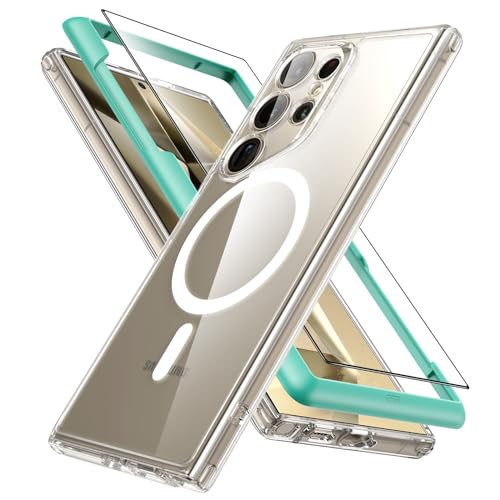 ESR für Samsung S24 Ultra Hüllen-Set, 1 Displayschutzfolie, kompatibel mit MagSafe, magnetische Hülle für Samsung Galaxy S24 Ultra, Militärnorm Schutz, vergilbungsbeständig, Classic Serie, Klar ESR für Samsung S24 Ultra Hüllen-Set, 1 Displayschutzfolie, kompatibel mit MagSafe, magnetische Hülle für Samsung Galaxy S24 Ultra, Militärnorm Schutz, vergilbungsbeständig, Classic Serie, Klar von ESR