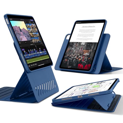 ESR für iPad Air 2022 Hülle, iPad Air 5 Hülle, iPad Air 4 Hülle 2020, 10,9 Zoll Case, magnetische Abdeckung, Hoch-/Querformatständer mit erhöhter Displayansicht, 9 Standwinkel, Shift-Serie, Blau von ESR