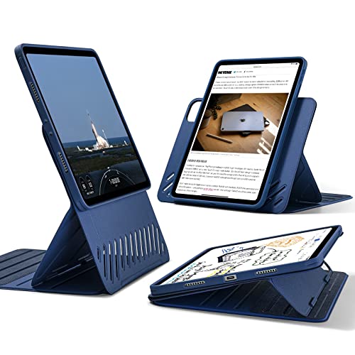 ESR für iPad Pro 11 Hülle 2022/2021, iPad Pro11 Zoll Case, abnehmbare magnetische Abdeckung, Verstellbarer Hoch-/Querformatständer mit erhöhter Displayansicht, 9 Standwinkel, Shift-Serie, Blau von ESR