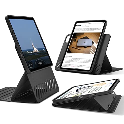 ESR für iPad Pro 11 Hülle 2022/2021, iPad Pro11 Zoll Case, abnehmbare magnetische Abdeckung, Verstellbarer Hoch-/Querformatständer mit erhöhter Displayansicht, 9 Standwinkel, Shift-Serie, Schwarz von ESR