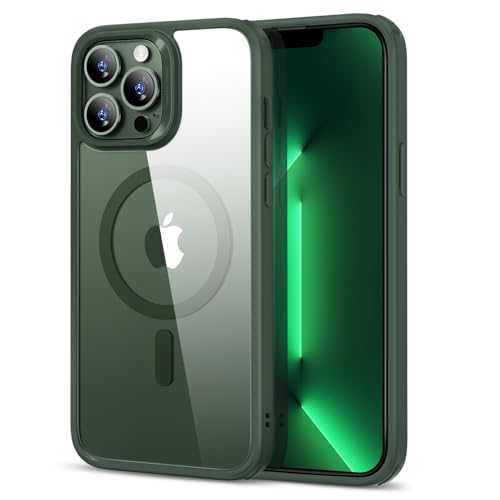 ESR für iPhone 13 Pro Max Hülle, Kompatibel mit MagSafe HaloLock, Hybrid Magnetisches Kabelloses Laden, Militärnorm Schutz, Kratzresistente Rückseite, Klar Grün ESR für iPhone 13 Pro Max Hülle, Kompatibel mit MagSafe HaloLock, Hybrid Magnetisches Kabelloses Laden, Militärnorm Schutz, Kratzresistente Rückseite, Klar Grün von ESR