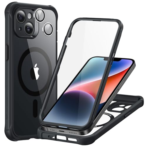 ESR für iPhone 14 Hülle, Kompatibel mit MagSafe, 360 Grad Schutzhülle Stoßfest Militärnorm Magnetische Handyhülle mit Kameraschutz, Klares Schwarz ESR für iPhone 14 Hülle, Kompatibel mit MagSafe, 360 Grad Schutzhülle Stoßfest Militärnorm Magnetische Handyhülle mit Kameraschutz, Klares Schwarz von ESR