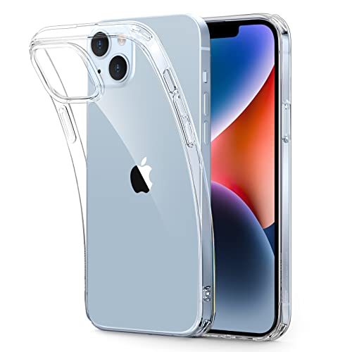 ESR für iPhone 14 Plus Hülle, Klare stoßfeste dünne Silikon hülle case, vergilbungsbeständige dünne transparente TPU Handyhülle schutzhülle, Project Zero Serie, Klar von ESR