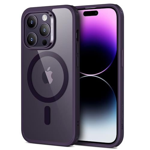 ESR für iPhone 14 Pro Max Hülle, Classic Hybrid Magnetische mit HaloLock, Militärnorm Sturzschutz Handyhülle, Kratzfeste Rückseite Case, Klares Lila von ESR