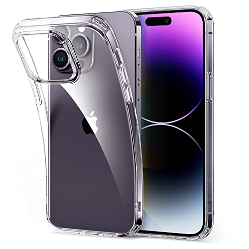 ESR für iPhone 14 Pro Max Hülle, Klare Stoßfeste Dünne Silikon Handyhülle iPhone 14 Pro Max Case, Vergilbungsbeständige Dünne Transparente TPU Schutzhülle, Project Zero Serie, Klar von ESR