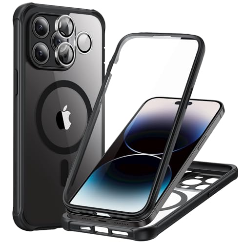 ESR für iPhone 14 Pro Max Hülle, Kompatibel mit MagSafe, 360 Grad Schutzhülle Stoßfest Militärnorm Magnetische Handyhülle mit Kameraschutz, Klares Schwarz ESR für iPhone 14 Pro Max Hülle, Kompatibel mit MagSafe, 360 Grad Schutzhülle Stoßfest Militärnorm Magnetische Handyhülle mit Kameraschutz, Klares Schwarz von ESR